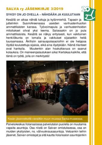 Jäsenkirje 3 2019