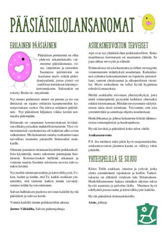 Ilolansanomat 2020 pääsiäinen